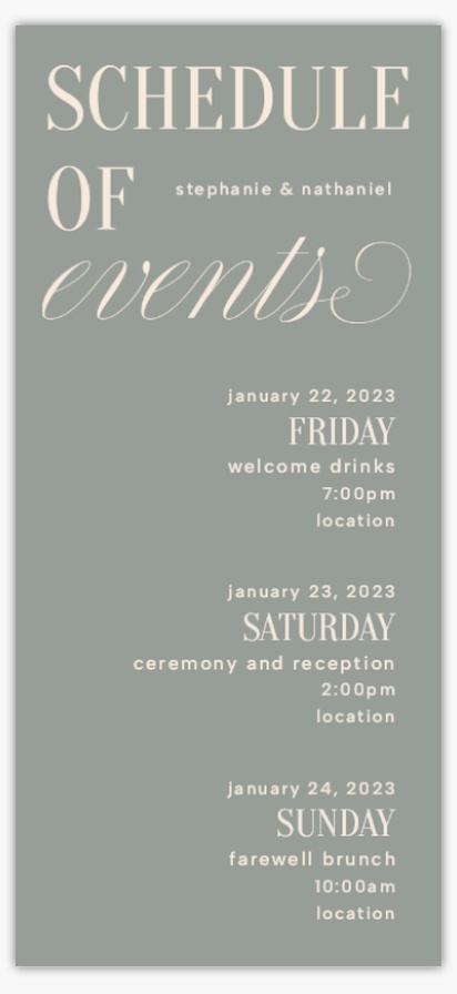 Design Preview for Typographical Wedding Programs Templates, 4” x 8”