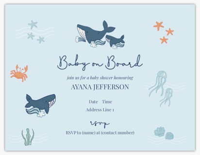 Design Preview for Design Gallery: Nautical Baby Shower Invitations, 5.5" x 4"