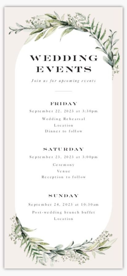 Design Preview for  Wedding Programs Templates, 4” x 8”