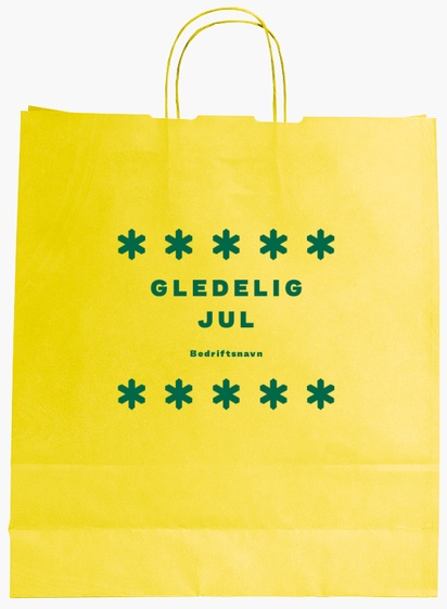 Forhåndsvisning av design for Designgalleri: Snøfnugg og vintervær Ensfargede papirposer med trykk, L (36 x 12 x 41 cm)
