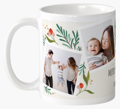 Design Preview for Design Gallery: Florals & Greenery Custom Mugs, Wrap-around