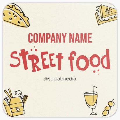 Design Preview for Ice Cream & Food Trucks Rounded Corner Business Cards Templates, Square (2.5" x 2.5")