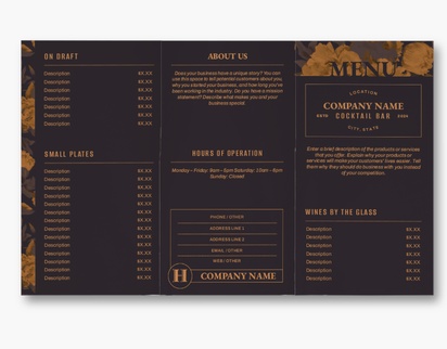 A bar menu gray design for Elegant