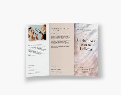 Vista previa del diseño de Galería de diseños de folletos plegados para productos de belleza y perfumes, Tríptico DL (99 x 210 mm)