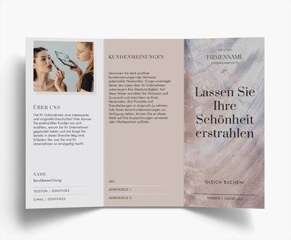 Designvorschau für Designgalerie: Falzflyer Schönheit & Wellness, Wickelfalz DL (99 x 210 mm)