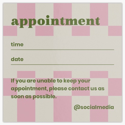 A appointment card plaid cream pink design for Appointment Cards