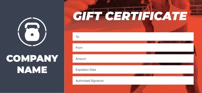 Design Preview for Design Gallery: Sports & Fitness Gift Certificates