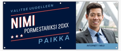 Mallin esikatselu Mallivalikoima: Laki & Politiikka Reikävinyylibanderollit, 76 x 183 cm