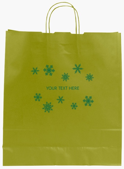 Design Preview for Design Gallery: Snowflakes & Winter Scenes Single-Colour Paper Bags, L (36 x 12 x 41 cm)
