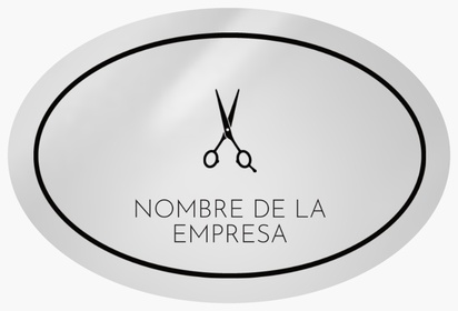 Vista previa del diseño de Galería de diseños de pegatinas en rollo para barberías, Ovalada 7,5 x 5 cm
