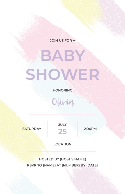 Design Preview for Design Gallery: Patterns & Textures Baby Shower Invitations, 4.6” x 7.2”