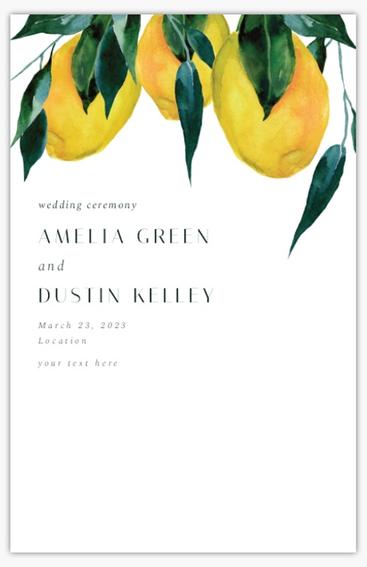 Design Preview for Design Gallery: Greenery Wedding Programs, 6" x 9"