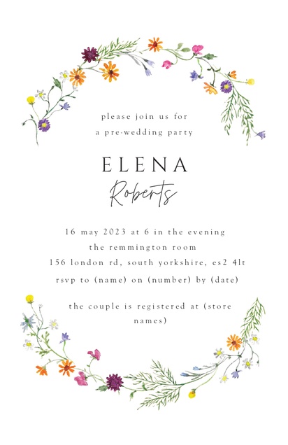 Design Preview for Templates for Bridal Shower Invitations and Announcements , Flat 11.7 x 18.2 cm