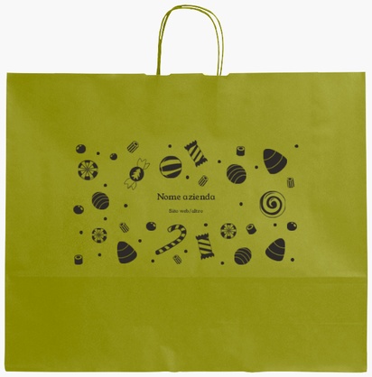 Anteprima design per Galleria di design: sacchetti di carta stampa monocolore per cibo e bevande, XL (54 x 14 x 45 cm)