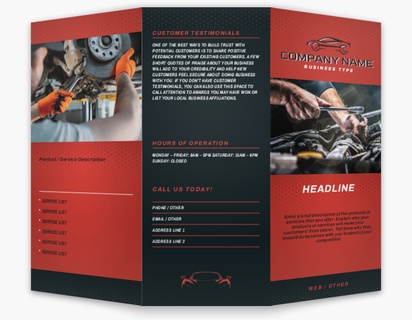 Design Preview for Design Gallery: Mechanics & Auto Body Custom Brochures, 8.5" x 11" Tri-fold