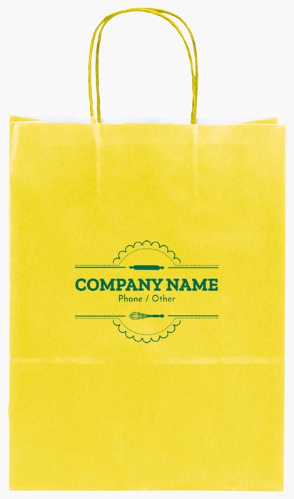 Design Preview for Design Gallery: Bakeries Single-Colour Paper Bags, S (22 x 10 x 29 cm)