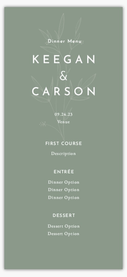 A menu sage green gray design for Fall