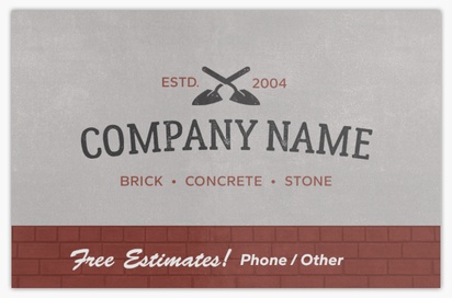 Design Preview for Design Gallery: Masonry & Bricklaying Ultra-Thick Business Cards, Standard (85 x 55 mm)