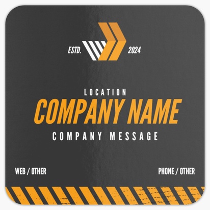 Design Preview for Excavation Rounded Corner Business Cards Templates, Square (2.5" x 2.5")