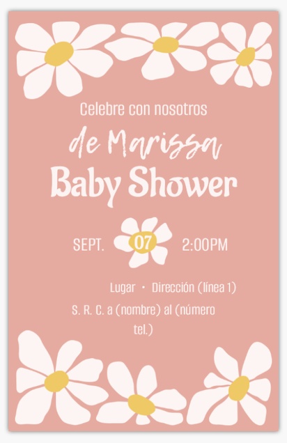 Un bebé margaritas diseño rosa blanco para Baby Shower