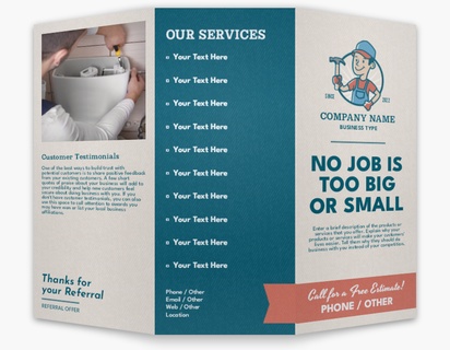 Design Preview for Plumbing Custom Brochures Templates, 8.5" x 11" Tri-fold