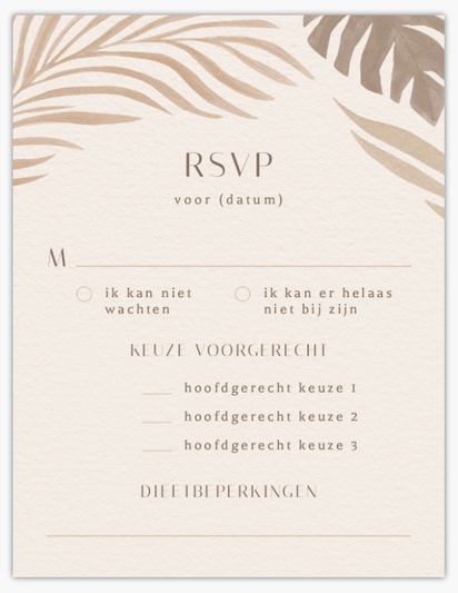 Voorvertoning ontwerp voor Antwoordkaarten voor bruiloften, 13.9 x 10.7 cm