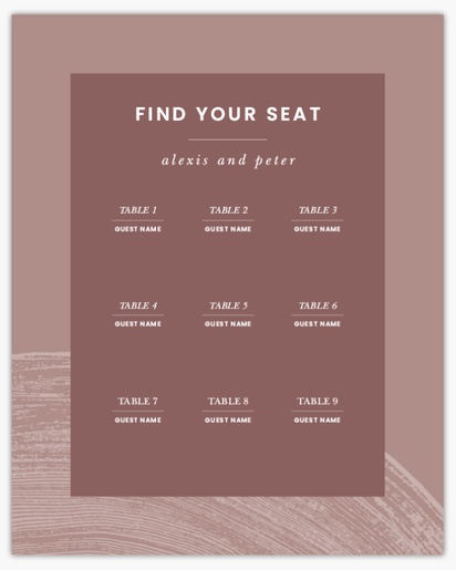 A rustic wedding seating chart pink gray design for Season