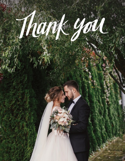 A wedding thank you thank you black white design for Elegant with 1 uploads