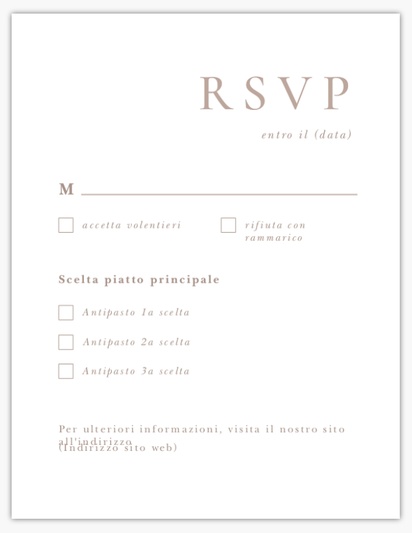 Anteprima design per Biglietti di risposta per matrimoni, 13.9 x 10.7 cm