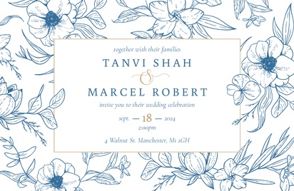 Design Preview for Templates for Nautical Wedding Invitations , Flat 11.7 x 18.2 cm