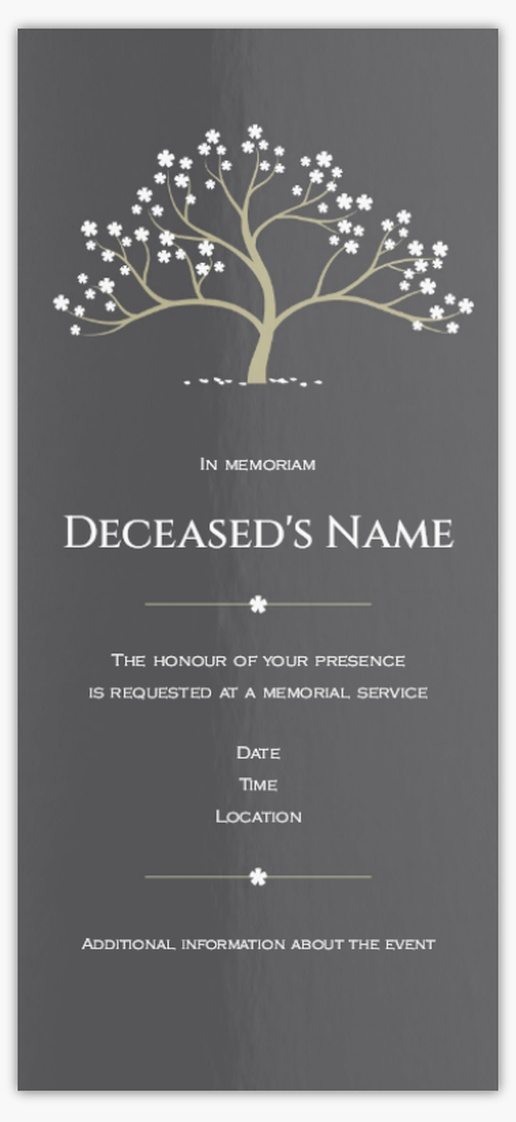 Design Preview for Funeral order of service Templates and Designs , Flat 21 x 9.5 cm