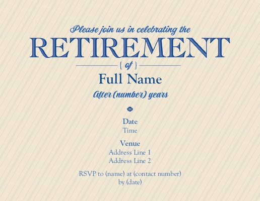Design Preview for Design Gallery: Retirement Invitations & Announcements, 5.5" x 4" Flat