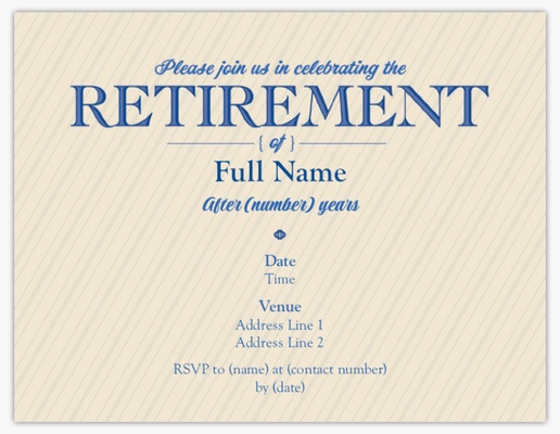 A work retire cream blue design for Retirement