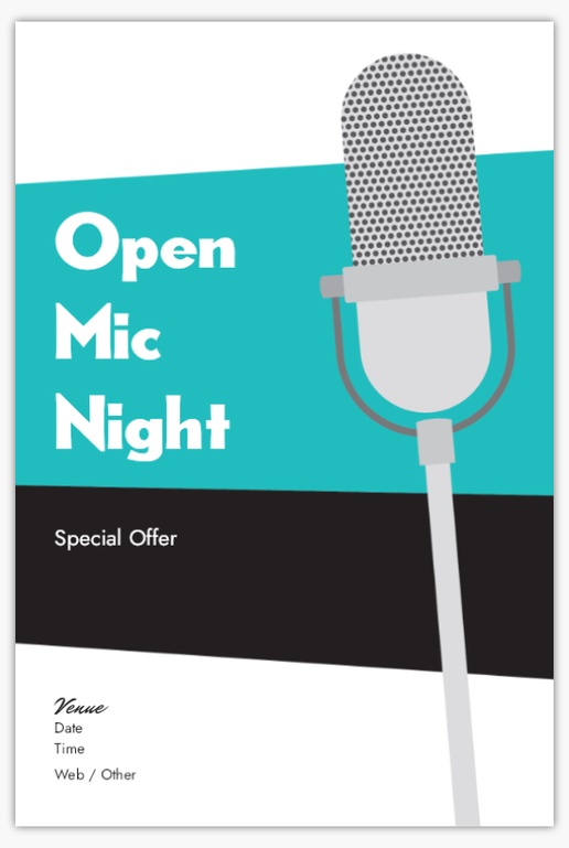 A singing open mic black blue design for General Party