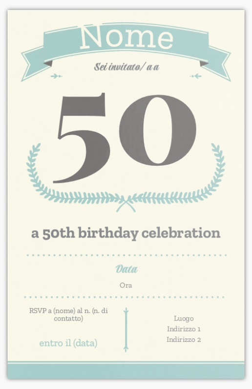 Anteprima design per Inviti di compleanno per adulti, Piatto 18.2 x 11.7 cm