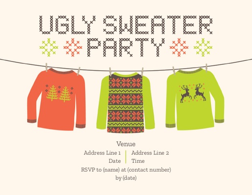 A ugly sweater party ugly christmas sweater white green design for Events