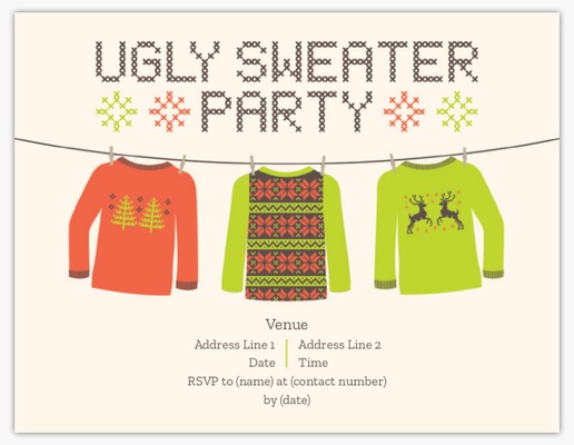 A ugly sweater party ugly christmas sweater white yellow design for Events