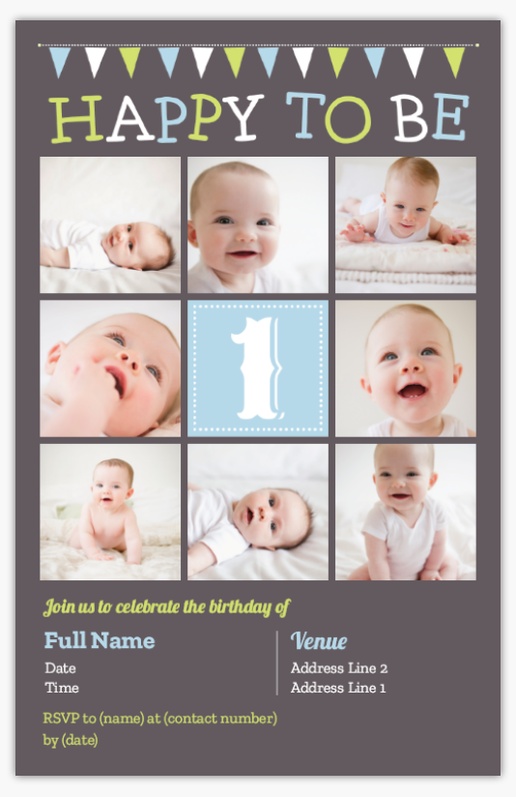 A first birthday one gray design for Boy with 8 uploads