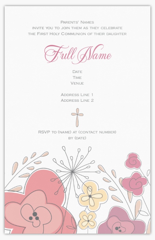 Design Preview for Design Gallery: First Communion Invitations & Announcements, Flat 18.2 x 11.7 cm