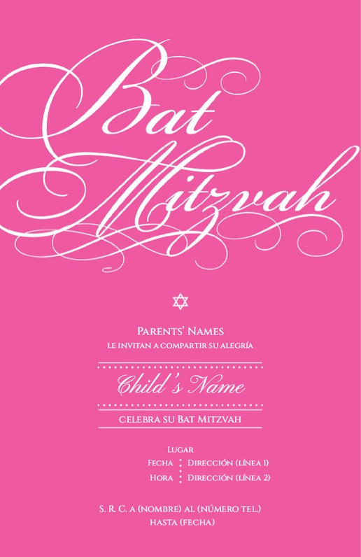 Un religiosa bat mitzvah diseño rosa para Eventos