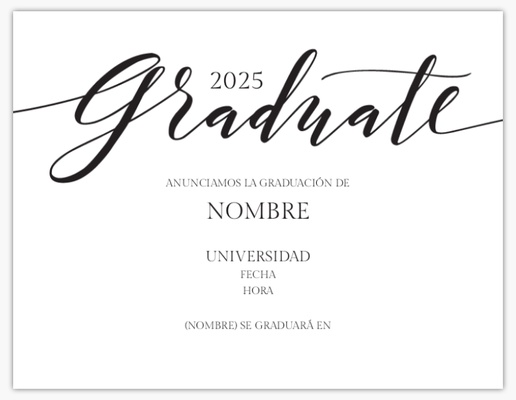 Un graduado graduación cursiva diseño gris blanco para Tipo