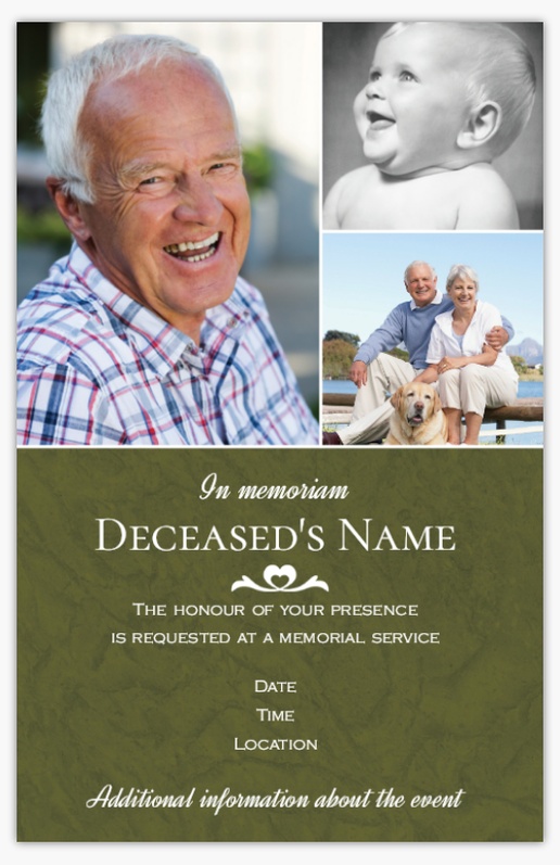 Design Preview for Funeral & Memorial Services Invitations & Announcements Templates, 4.6” x 7.2” Flat