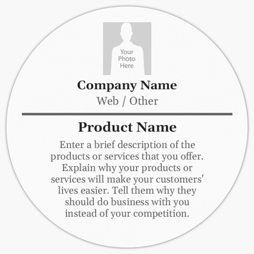 Design Preview for Design Gallery: Conservative Product Labels on Sheets, 3" x 3" Circle