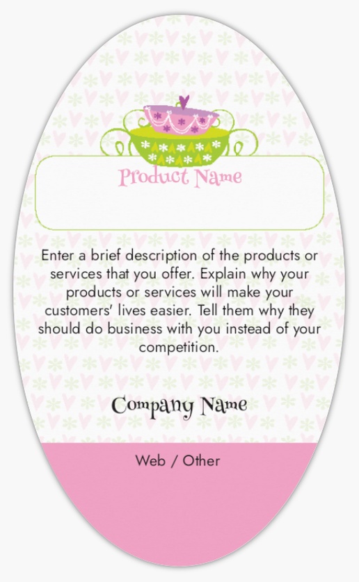 Design Preview for Design Gallery: Fun & Whimsical Product Labels on Sheets, 3" x 5" Oval