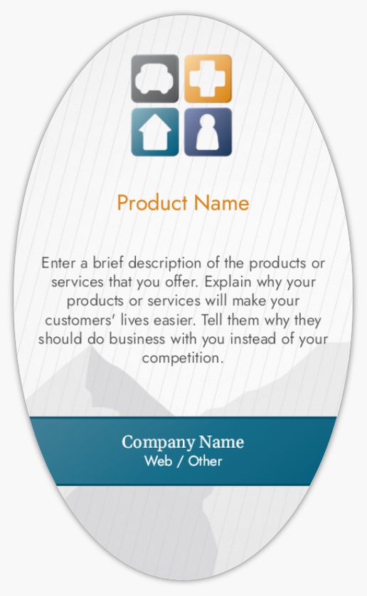 Design Preview for Design Gallery: Finance & Insurance Product Labels on Sheets, 3" x 5" Oval