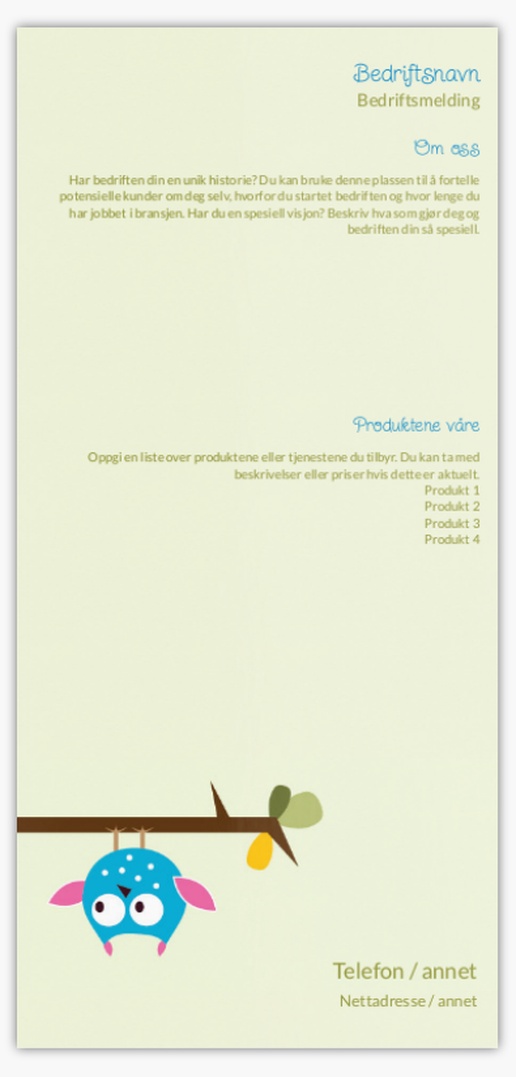Forhåndsvisning av design for Designgalleri: Barnehager Postkort, Avlang (99 x 210 mm)