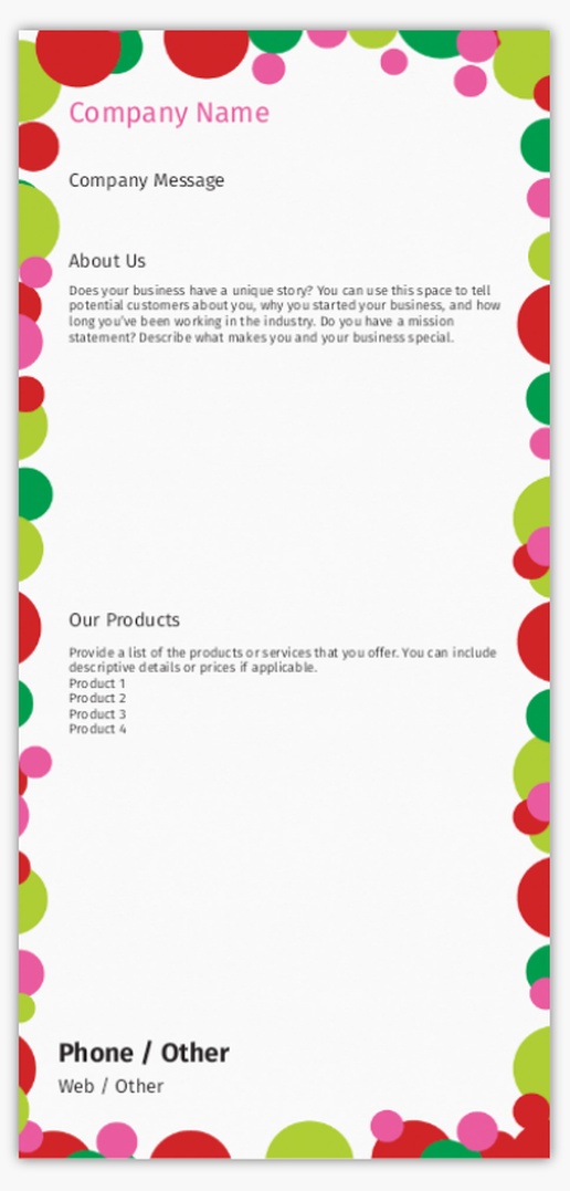 Design Preview for Design Gallery: Gift & Party Shops Postcards, DL
