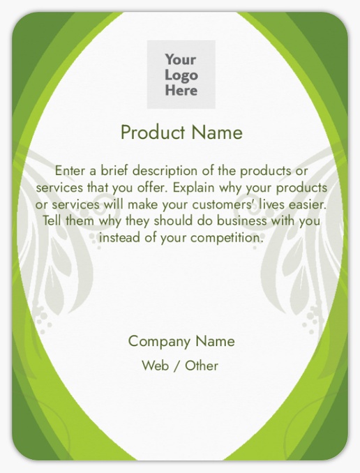 Design Preview for Health & Wellness Product Labels on Sheets Templates, 3" x 4" Rounded Rectangle