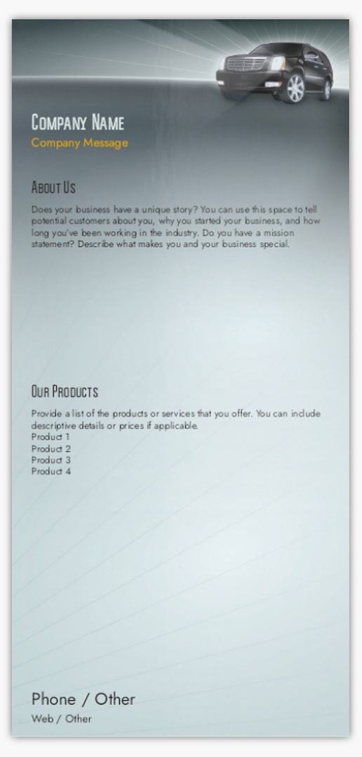 Design Preview for Design Gallery: Breakdown Recovery Postcards, DL (99 x 210 mm)