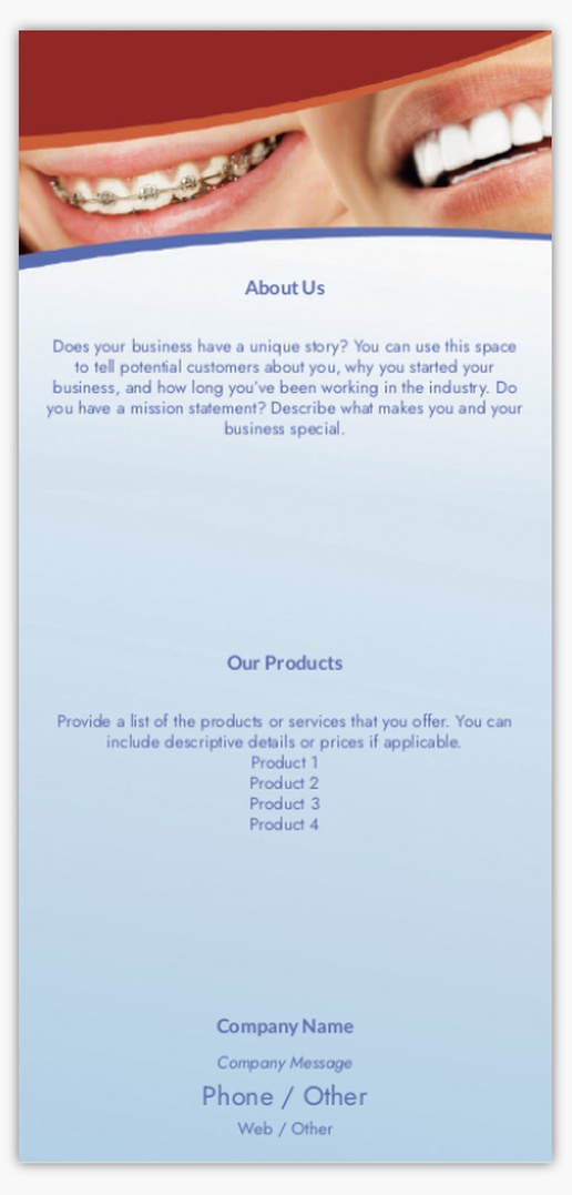 Design Preview for Design Gallery: Dentistry Postcards, DL